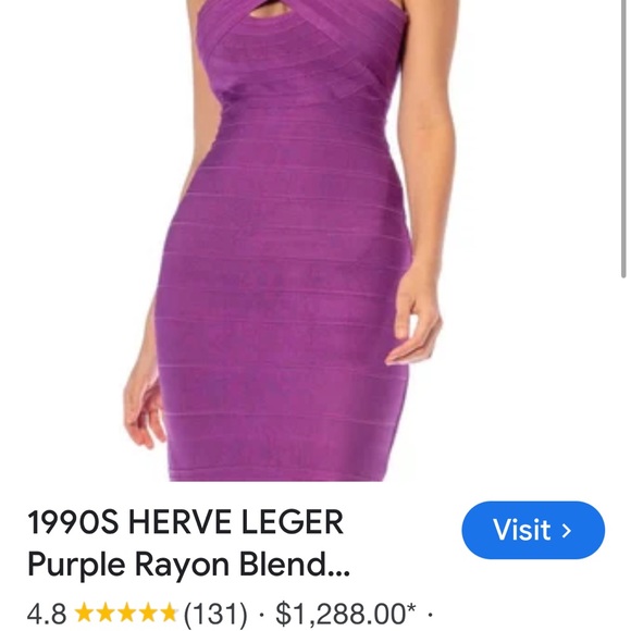 Herve Leger bandage light purple bodycon dress - Picture 9 of 11